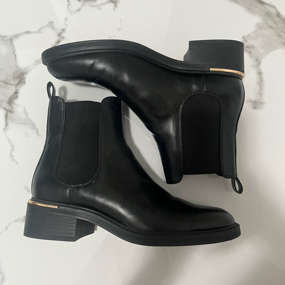 ZARA Faux Leather Black Boots